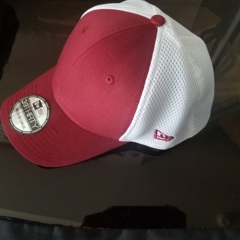New Era Blank 39thirty Scarlet Maroon  Red hat cap